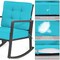 Costway Patio Rattan Rocker Chair Outdoor Glider Rocking Chair Cushion Lawn Turquoise